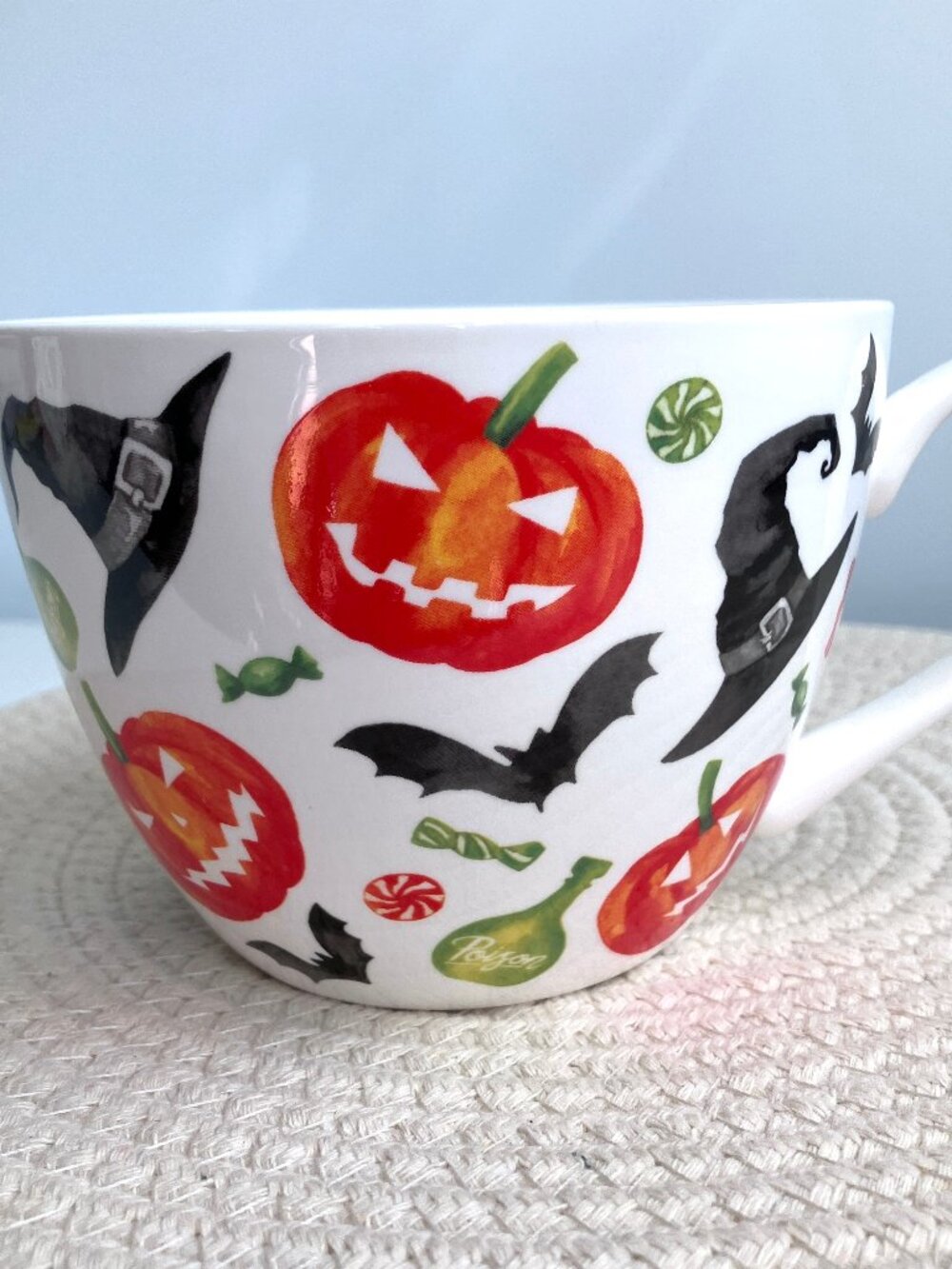 Halloween Portobello Pumpkin Witch Mug Bone China Large Big Bowl Printed